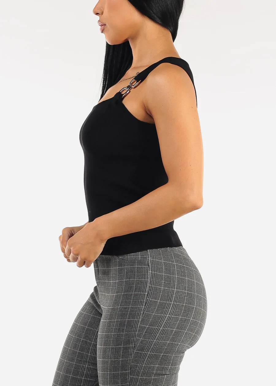 Square Neck Sleeveless Stretch Knit Top Black sold by Moda product image thumbnail 3