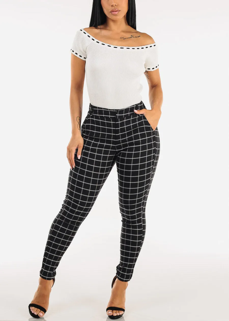 Stretch Off Shoulder Ribbed Top White sold by Moda product image thumbnail 2