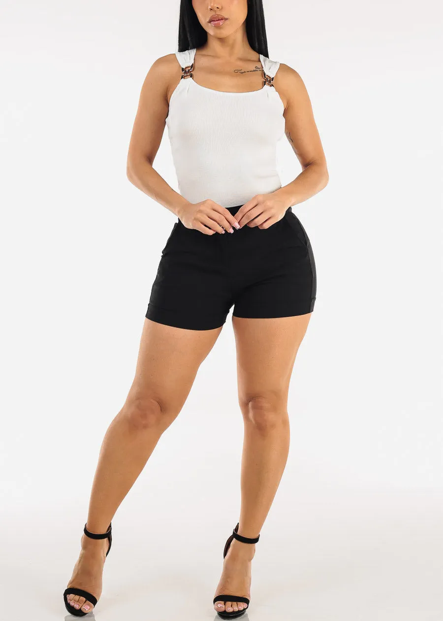 Butt Lift High Waist Stretch Shorts Black sold by Moda product image thumbnail 2