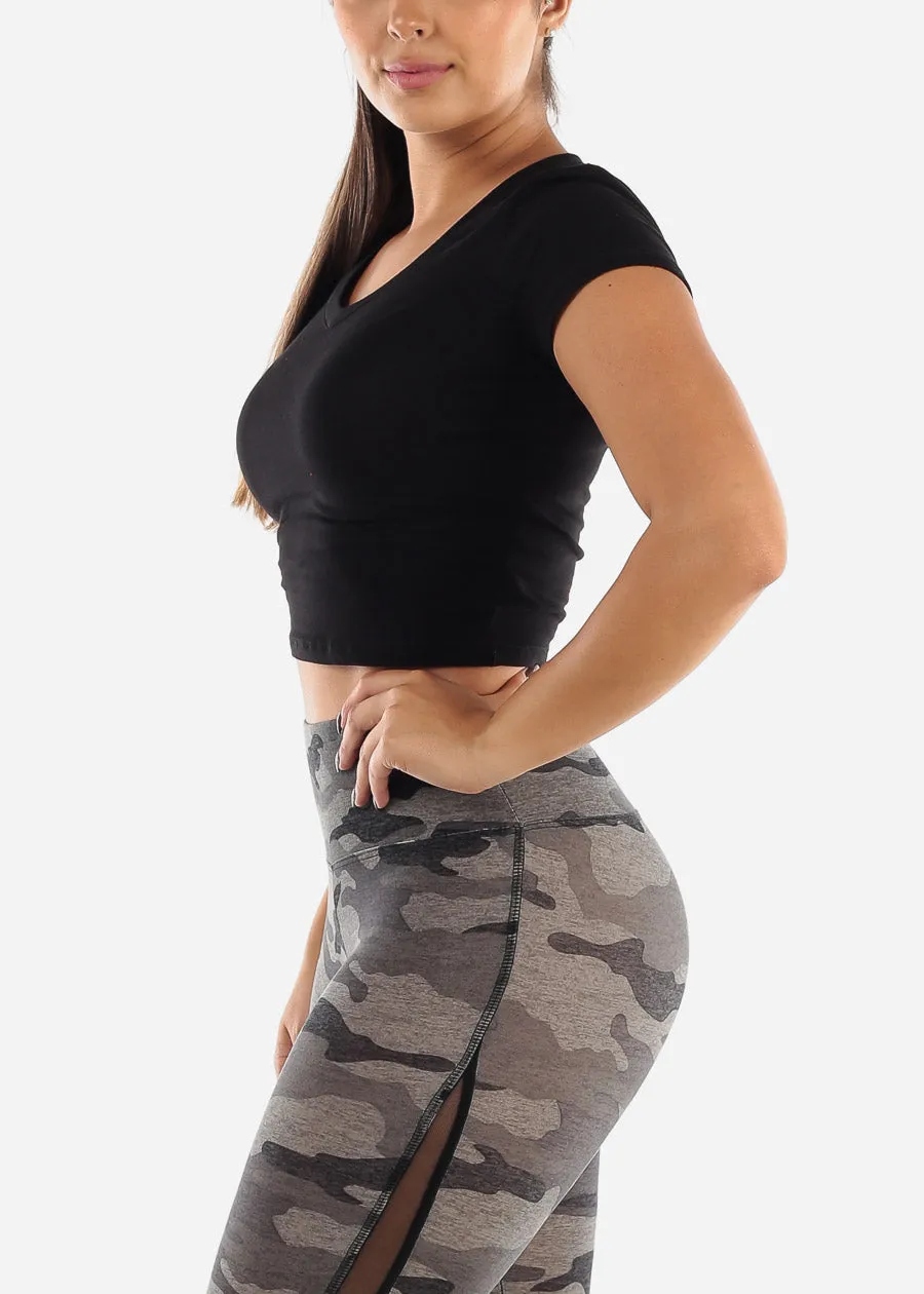Basic Short Sleeve Black Crop Top sold by Moda product image thumbnail 3