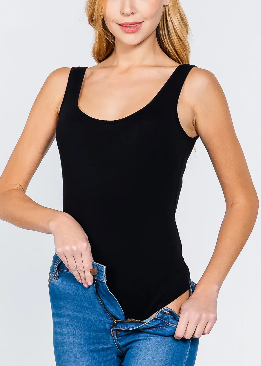 Sleeveless Black Scoop Neck Bodysuit sold by Moda product image thumbnail 3