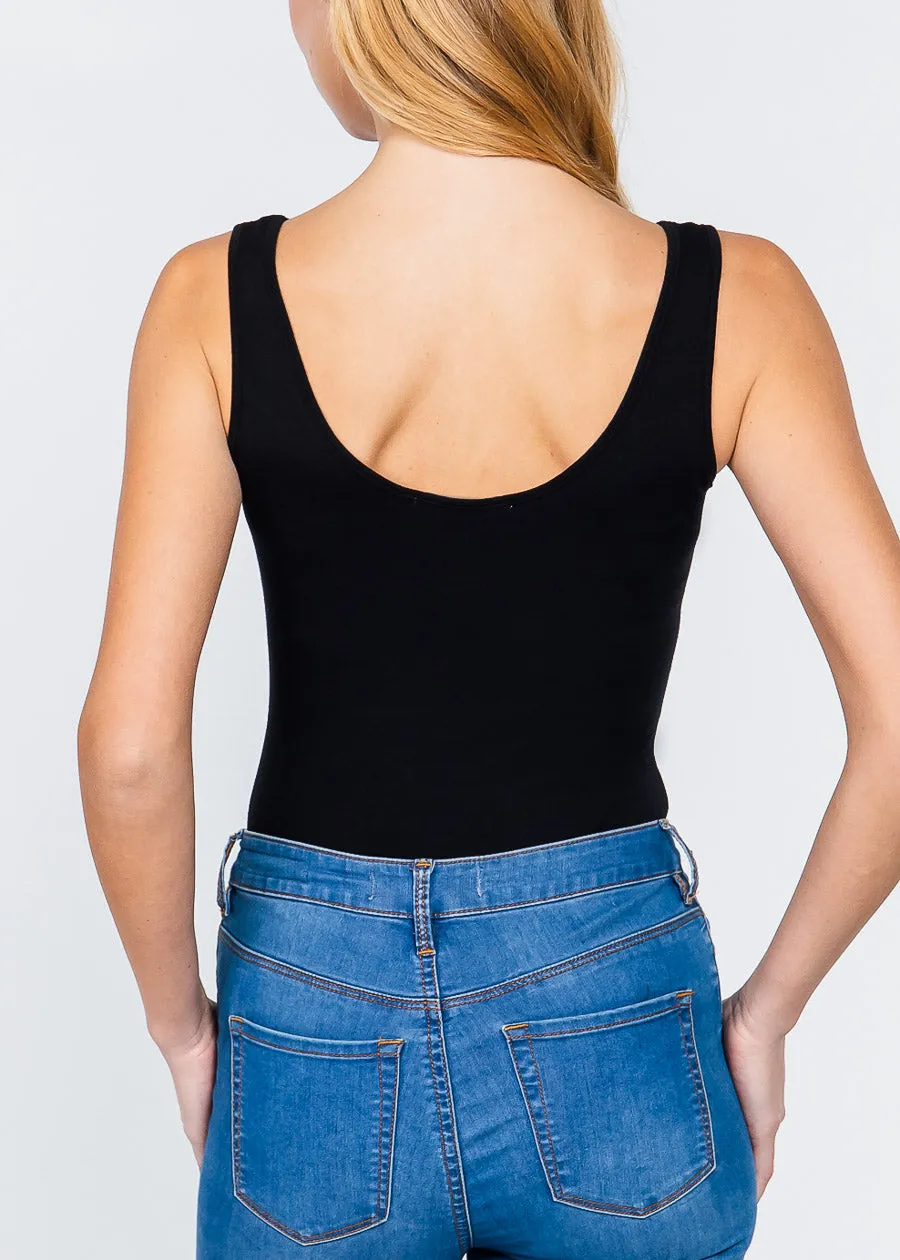 Sleeveless Black Scoop Neck Bodysuit sold by Moda product image thumbnail 4
