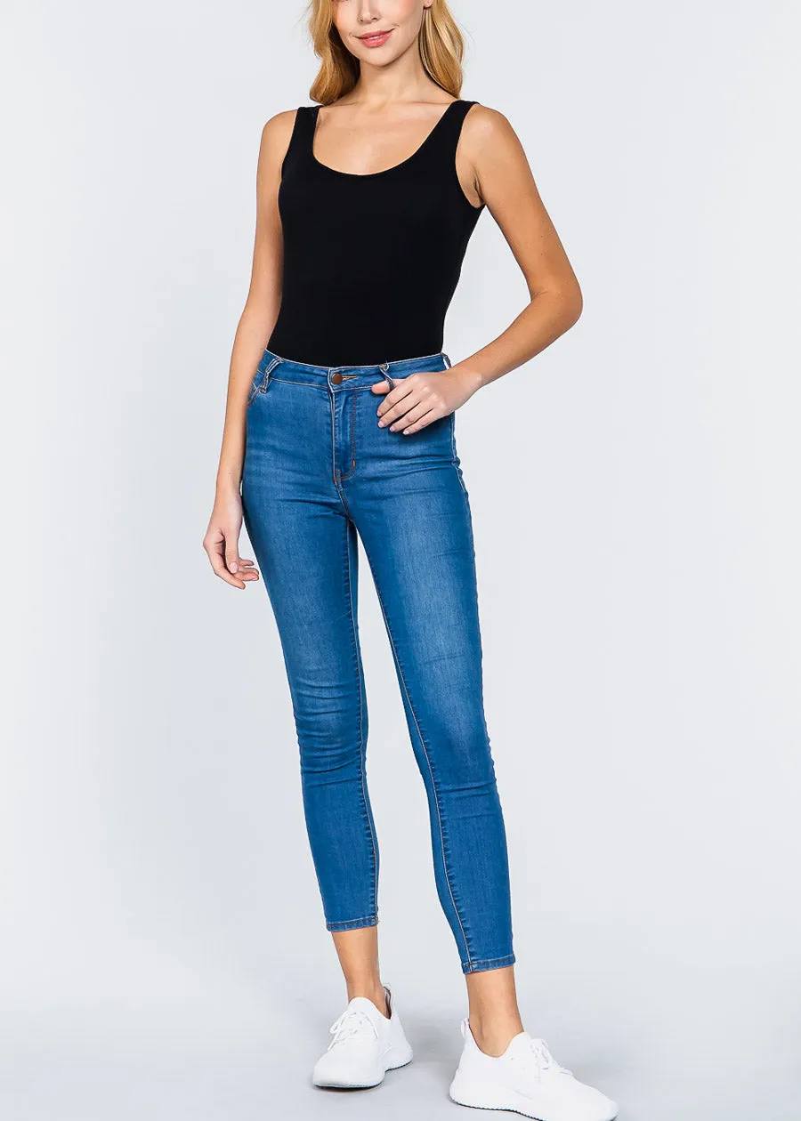Sleeveless Black Scoop Neck Bodysuit sold by Moda product image thumbnail 2
