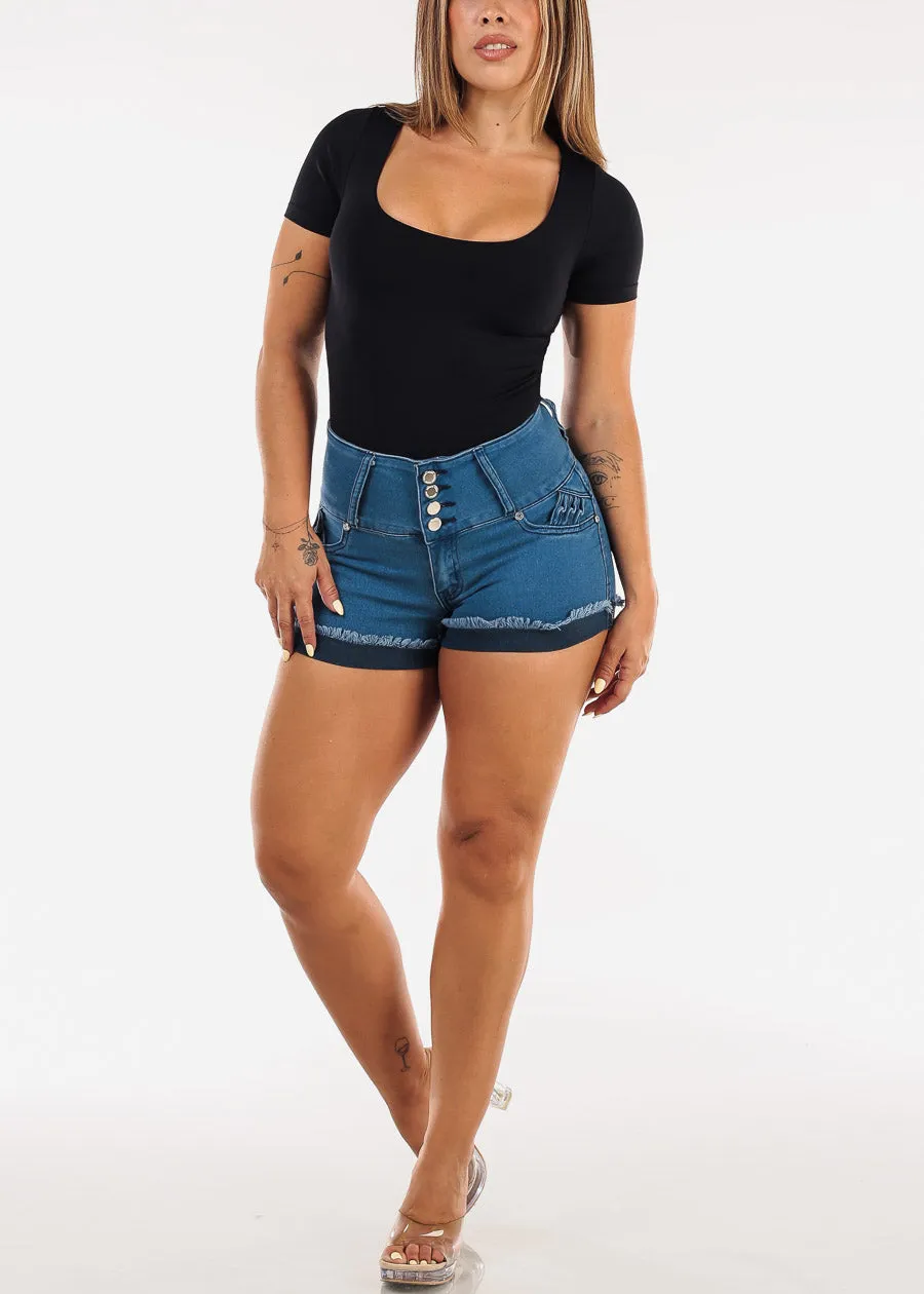 Short Sleeve Scoop Neck Stretch Bodysuit Black sold by Moda product image thumbnail 2