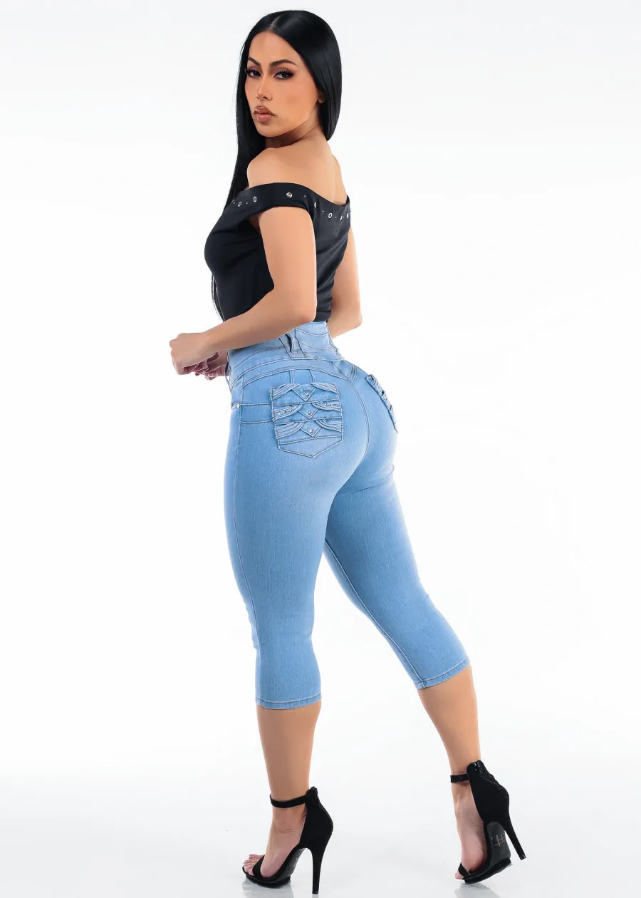 Black Butt Lift Capris Look sold by Moda