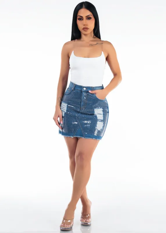 White Denim Skirt Combo made by Moda