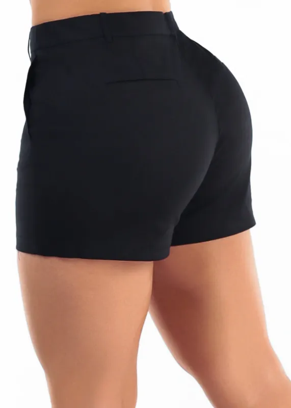 Butt Lift High Waist Stretch Shorts Black made by Chocolate