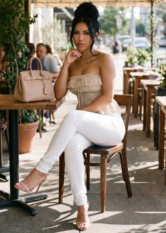 Strapless Beige Skinny Look made by Moda