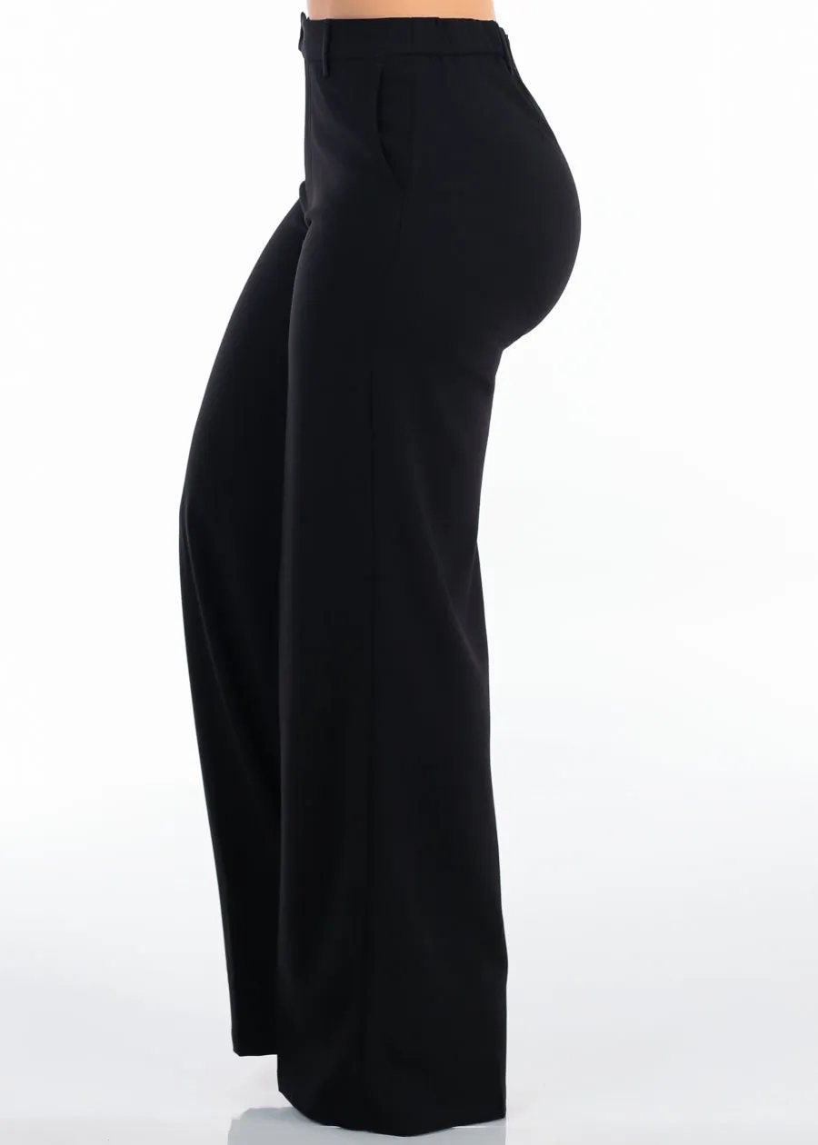 Super High Waist Stretch Wide Leg Dress Pants Black sold by Moda product image thumbnail 4