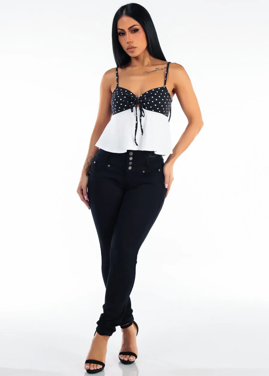 MX JEANS Embroidered Back Butt Lift Stretch Skinny Jeans Black sold by Moda product image thumbnail 2