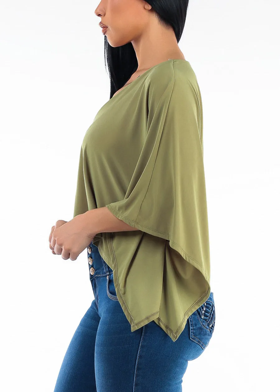 Vneck Poncho-Style Stretch Blouse Olive sold by Moda product image thumbnail 4