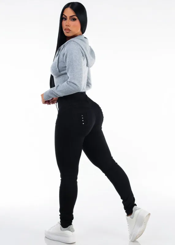 Grey Levantacola Skinnies Outfit made by Moda