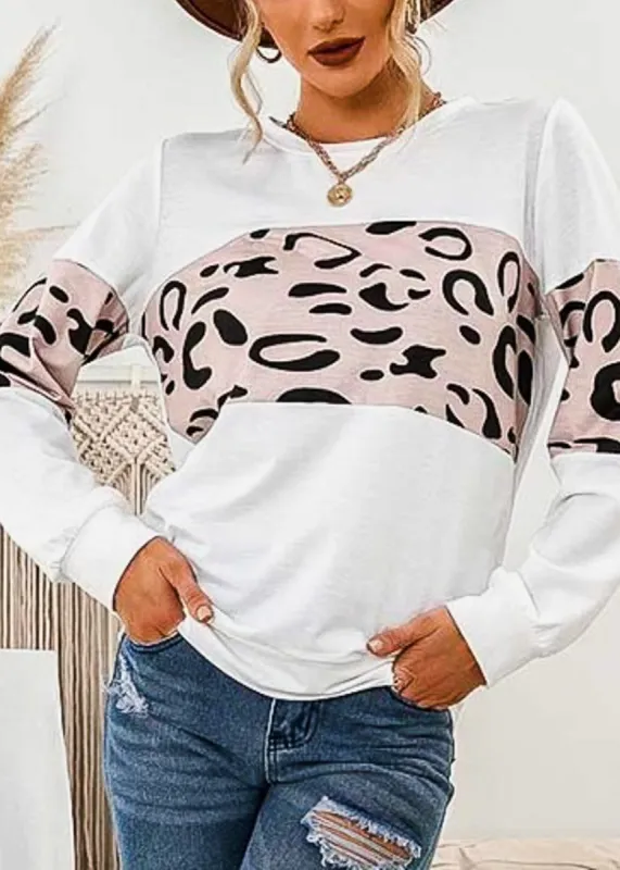 Animal Print Colorblock Long Sleeve Top sold by Moda