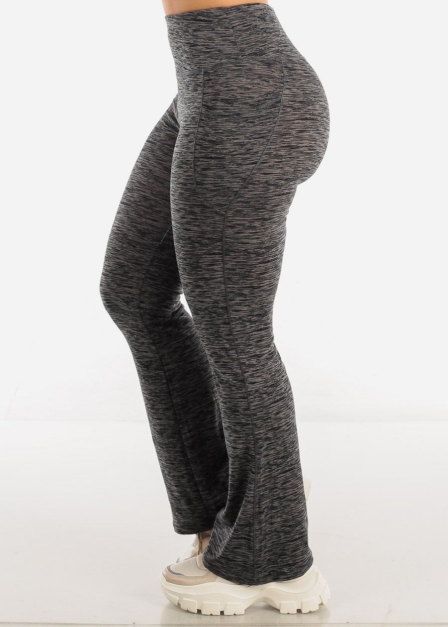 Charcoal High Waisted Wide Leg Yoga Pants sold by Moda product image thumbnail 3