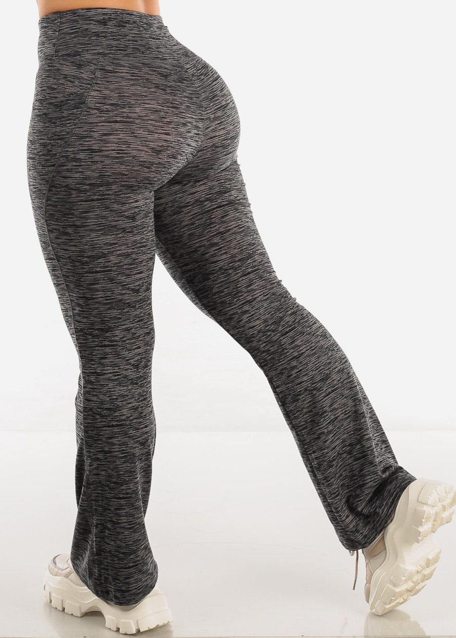 Charcoal High Waisted Wide Leg Yoga Pants sold by Moda product image thumbnail 4