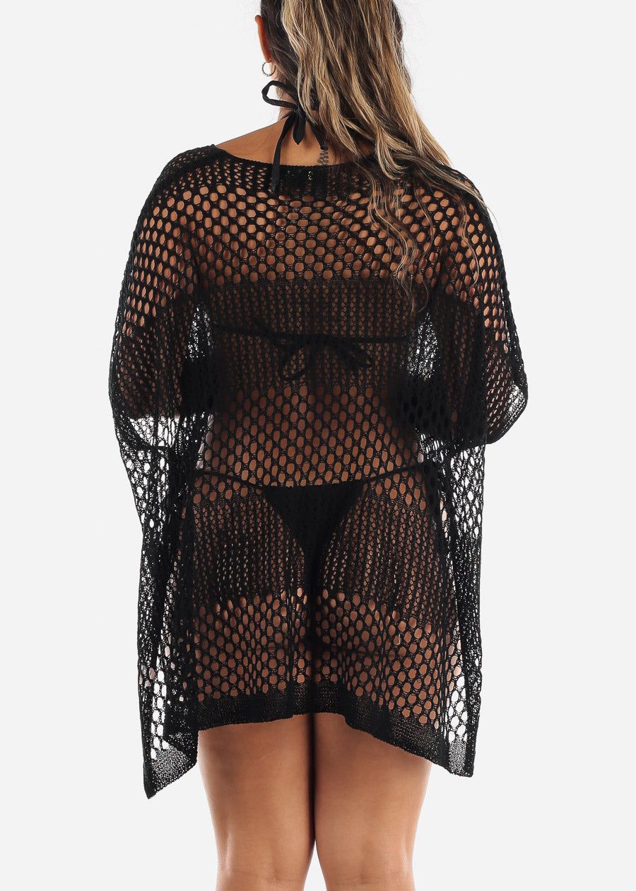Hollow Out Crochet Cover Up Dress Black sold by Moda product image thumbnail 4