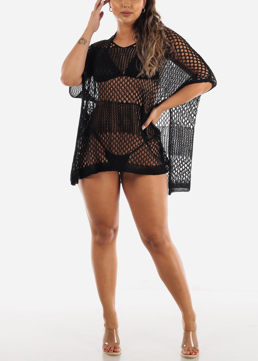 Hollow Out Crochet Cover Up Dress Black sold by Moda product image thumbnail 2