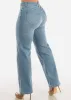 High Waist Wide Leg Straight Stretch Light Jeans sold by Moda
