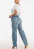 High Waist Wide Leg Straight Stretch Light Jeans sold by Moda