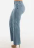 High Waist Wide Leg Straight Stretch Light Jeans sold by Moda