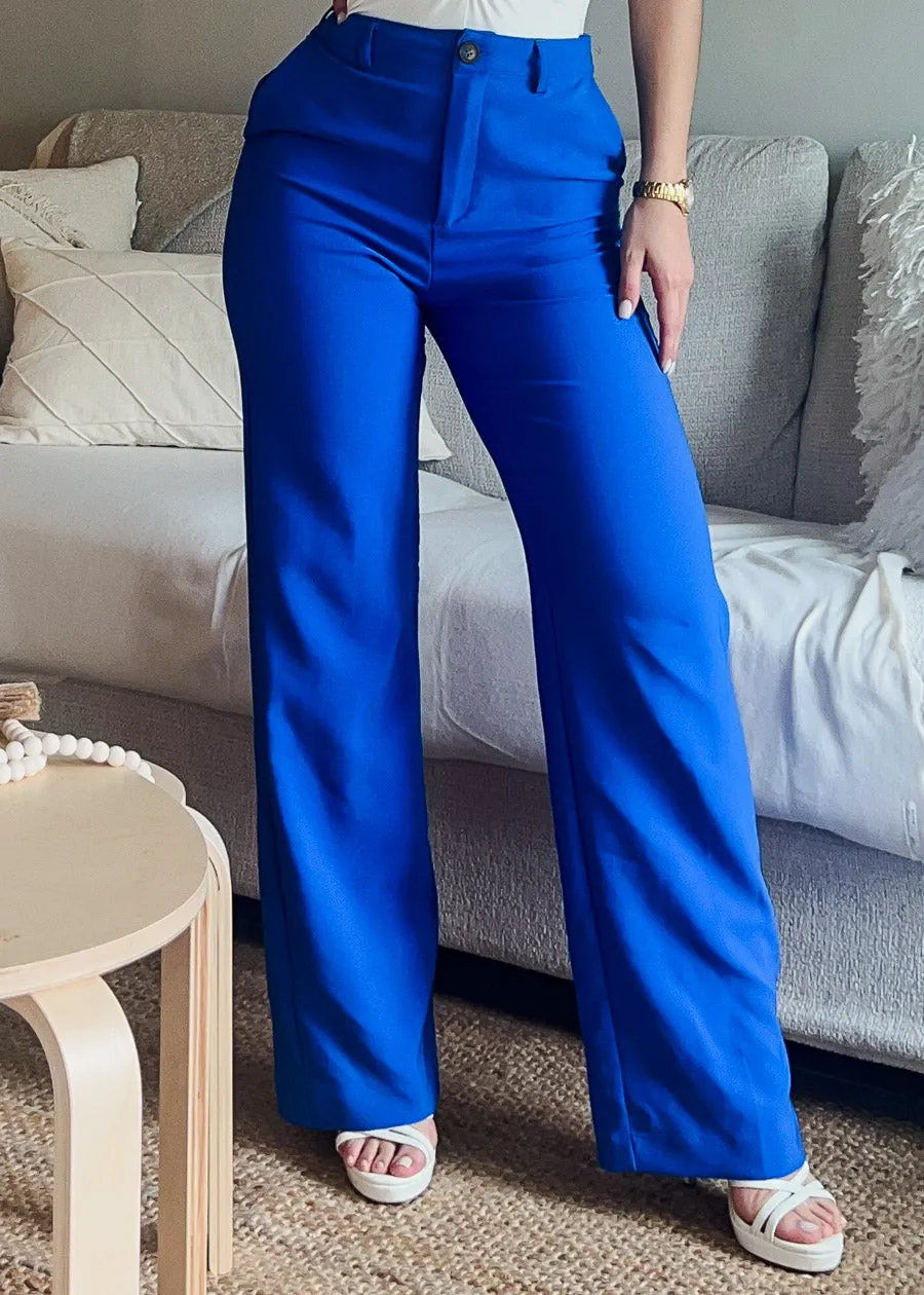 Super High Waisted Formal Straight Dress Pants Royal Blue sold by Moda product image thumbnail 3