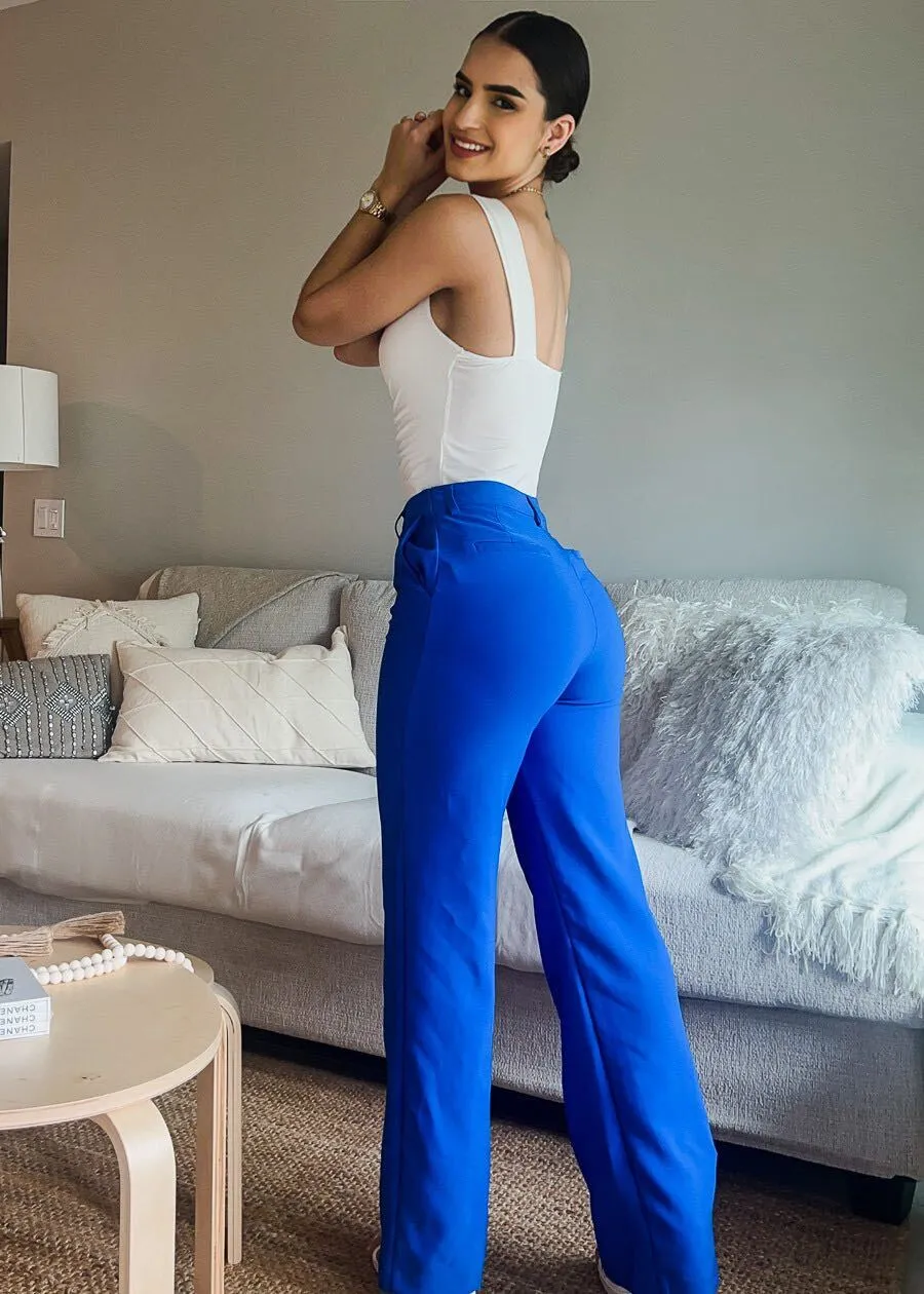 Super High Waisted Formal Straight Dress Pants Royal Blue sold by Moda product image thumbnail 4