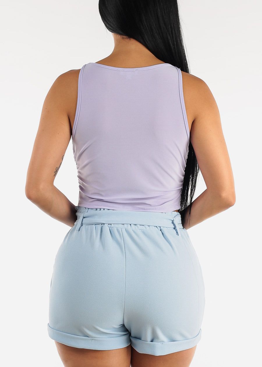 Sleeveless Cowl Neckline Fitted Top Light Purple sold by Moda product image thumbnail 4