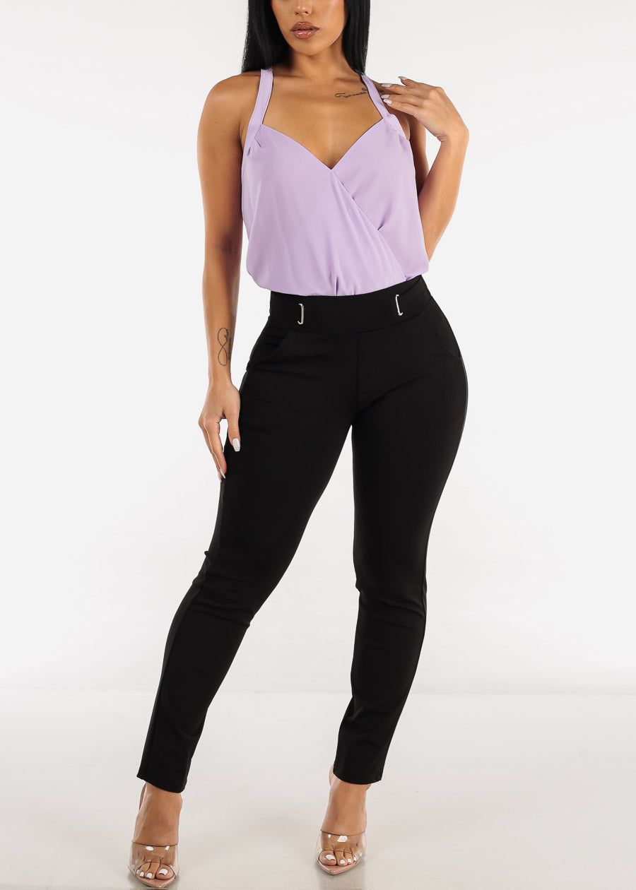 Black High Waist Slim Straight Dressy Pants sold by Moda product image thumbnail 2