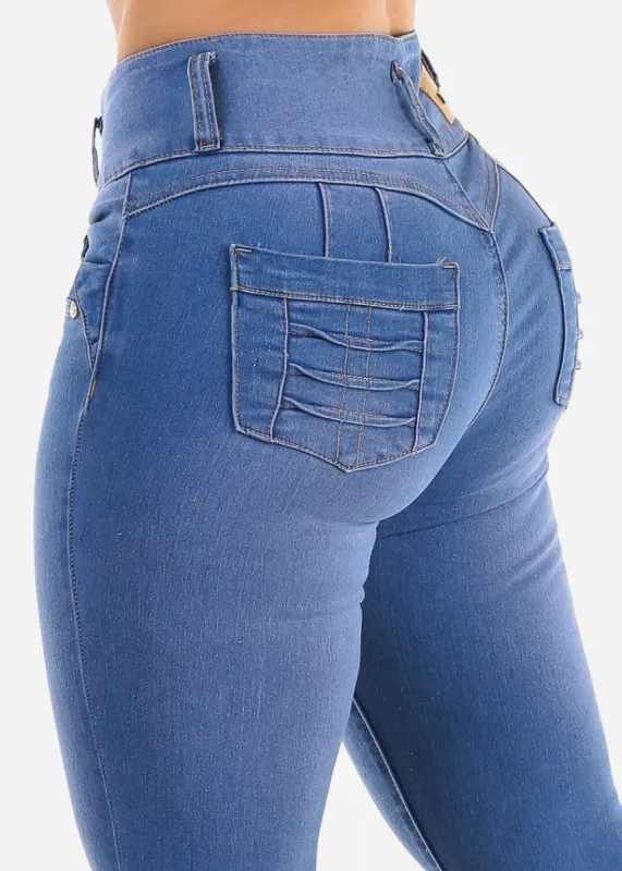 Butt Lift High Waisted Blue Skinny Jeans sold by Moda