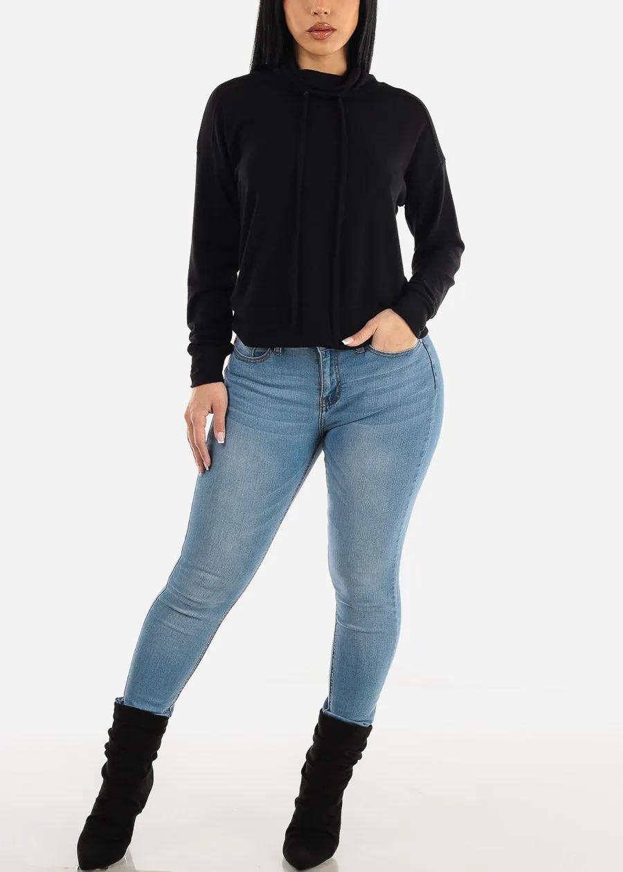 Black Long Sleeve Turtleneck Soft Terry Sweatshirt sold by Moda product image thumbnail 2