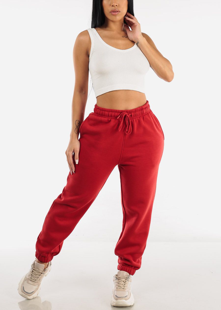 White Ribbed Seamless Cropped Tank Top sold by Moda product image thumbnail 4