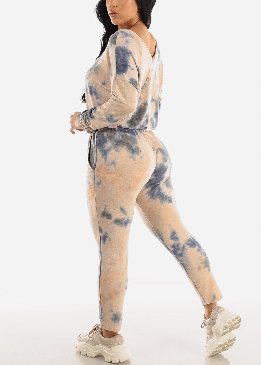 Drawstring Waist Long Sleeve Tie Dye Jumpsuit sold by Moda product image thumbnail 4