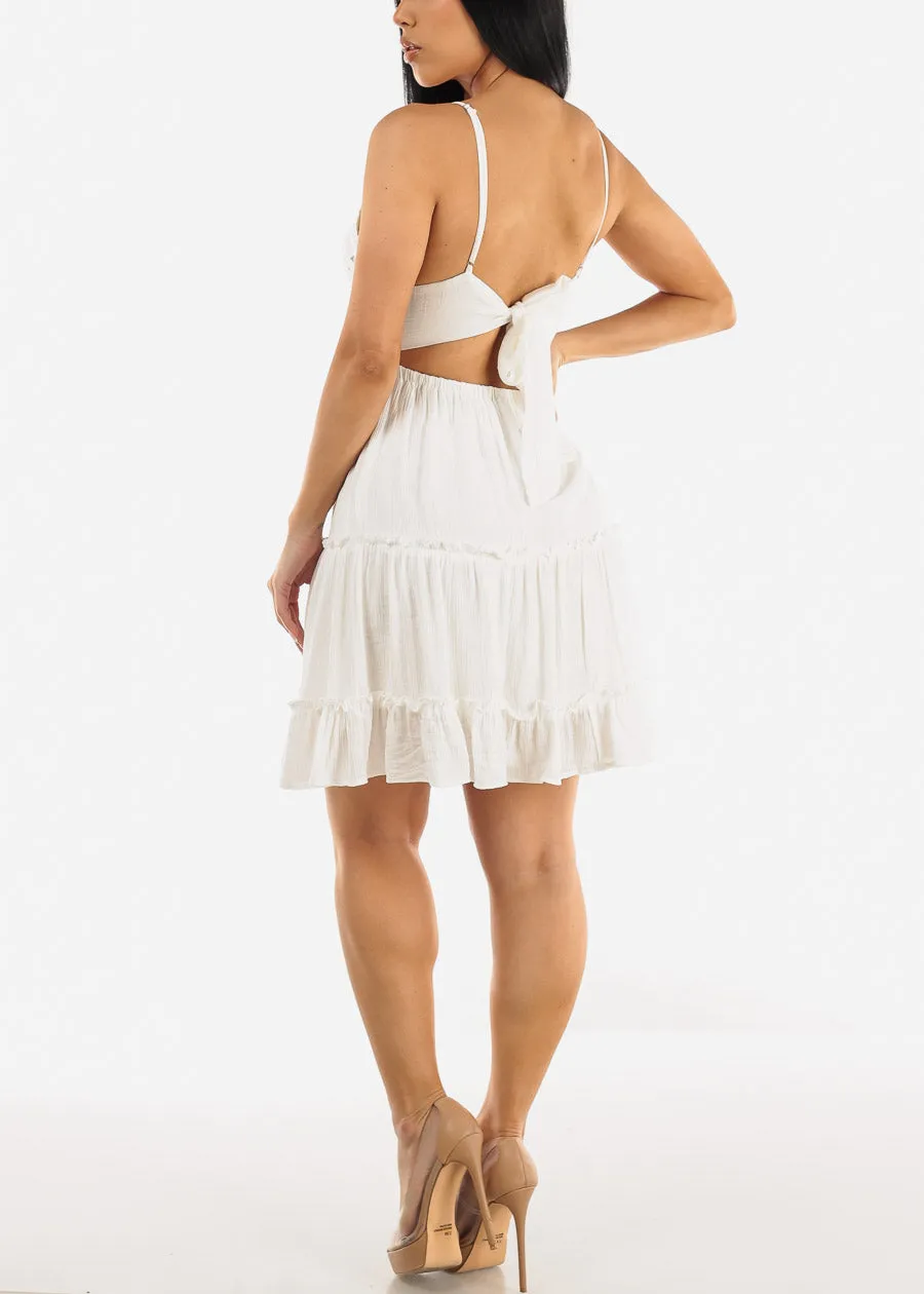 White Sleeveless Tiered Cami Mini Dress sold by Moda product image thumbnail 2