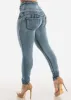 High Waisted Butt Lifting Acid Wash Skinny Jeans sold by Moda