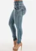 High Waisted Butt Lifting Acid Wash Skinny Jeans sold by Moda
