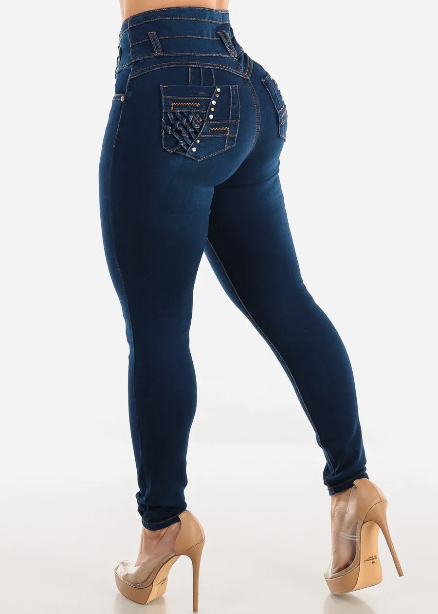 Butt Lift Super High Waist Dark Skinny Jeans sold by Moda product image thumbnail 5