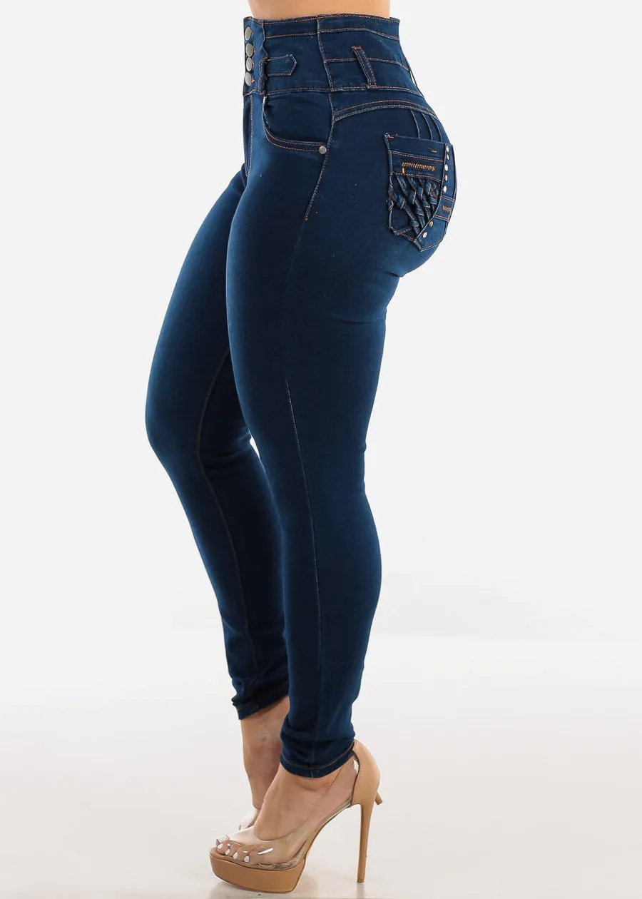 Butt Lift Super High Waist Dark Skinny Jeans sold by Moda product image thumbnail 4