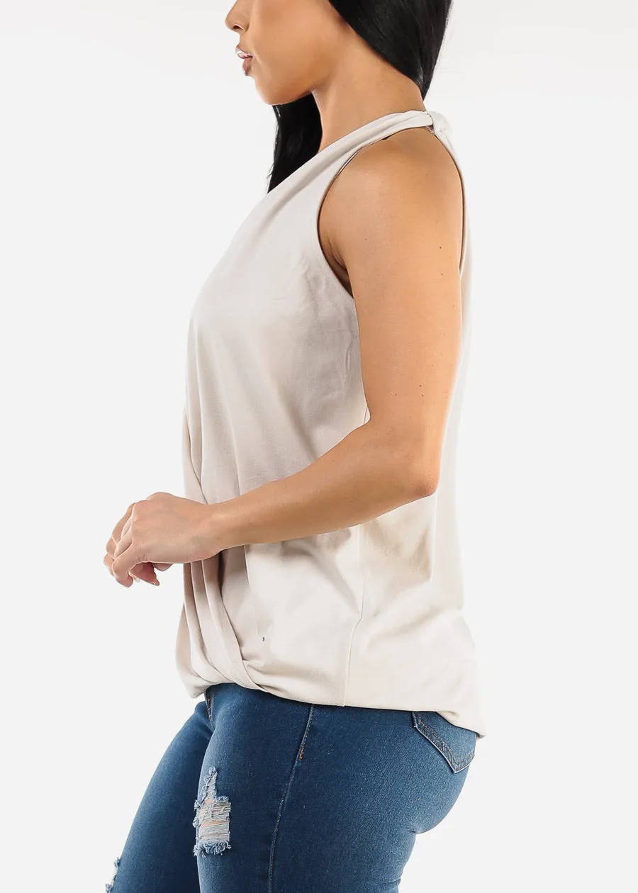 Surplice Halter Tunic Top Beige sold by Moda product image thumbnail 3