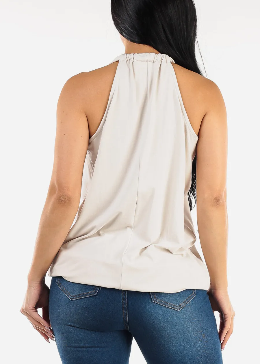 Surplice Halter Tunic Top Beige sold by Moda product image thumbnail 4