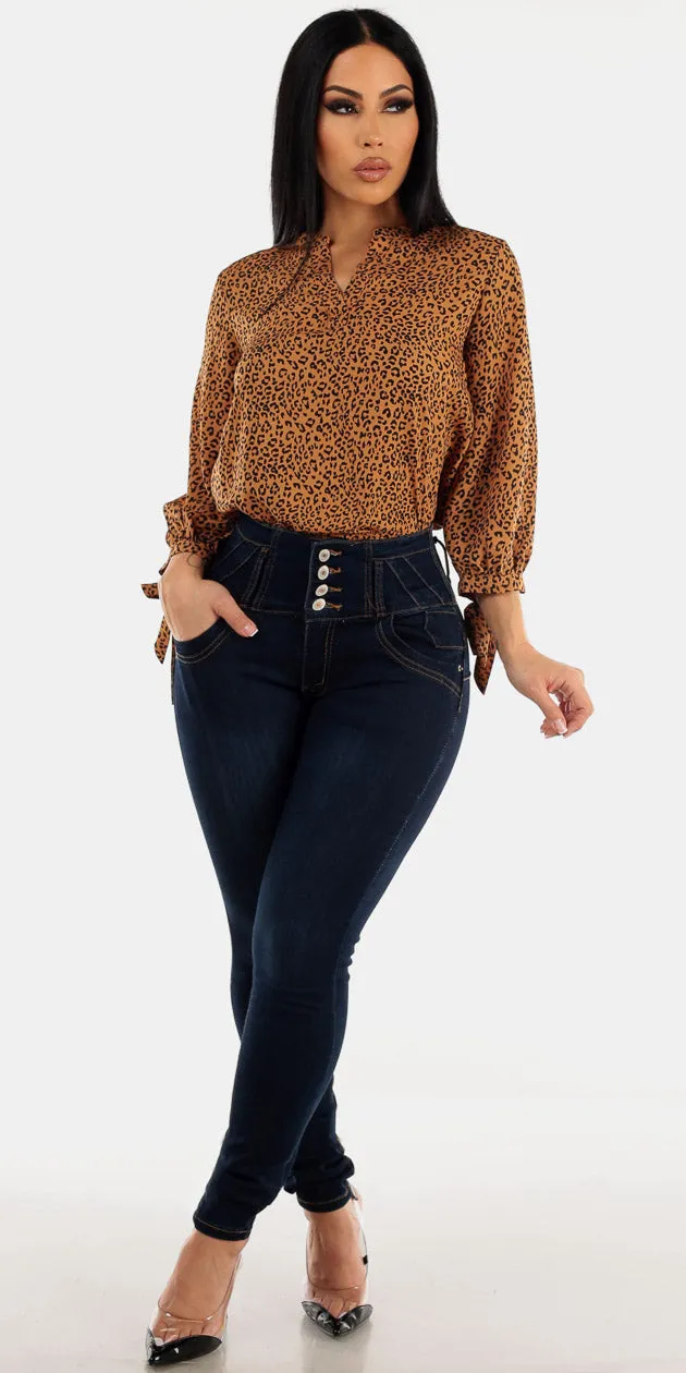 Animal Print Butt Lift Denim Look sold by Moda
