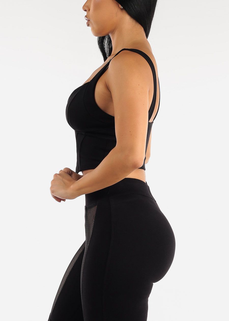 Sleeveless Black Bustier Crop Top sold by Moda product image thumbnail 3