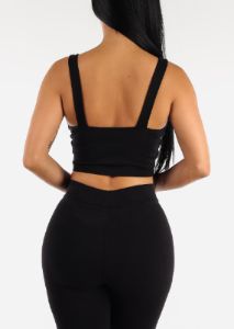 Sleeveless Black Bustier Crop Top sold by Moda