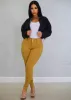 High Waisted Butt Lifting Jeggings Mustard sold by Moda
