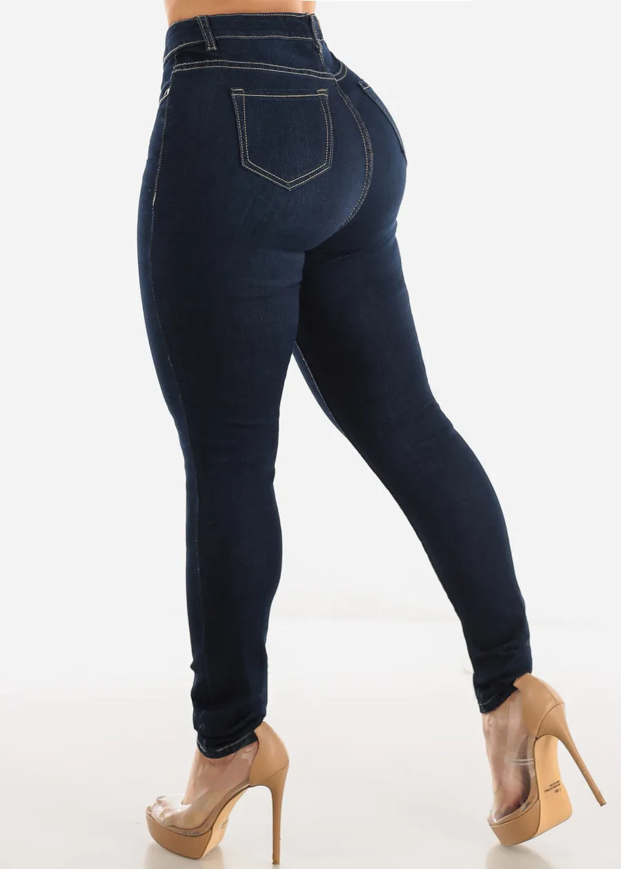 High Waisted Classic Stretchy Dark Skinny Jeans sold by Moda product image thumbnail 4