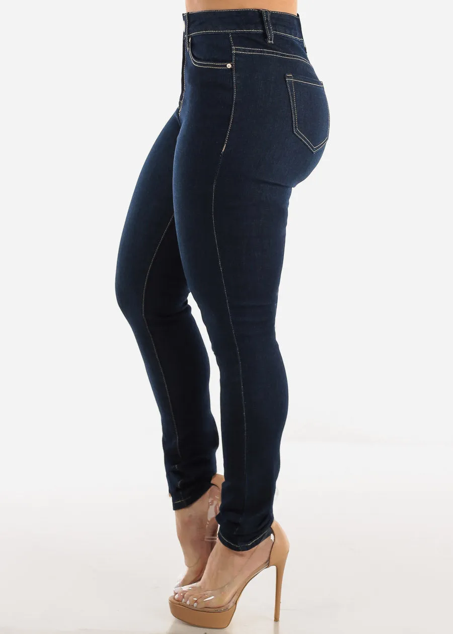 High Waisted Classic Stretchy Dark Skinny Jeans sold by Moda product image thumbnail 3