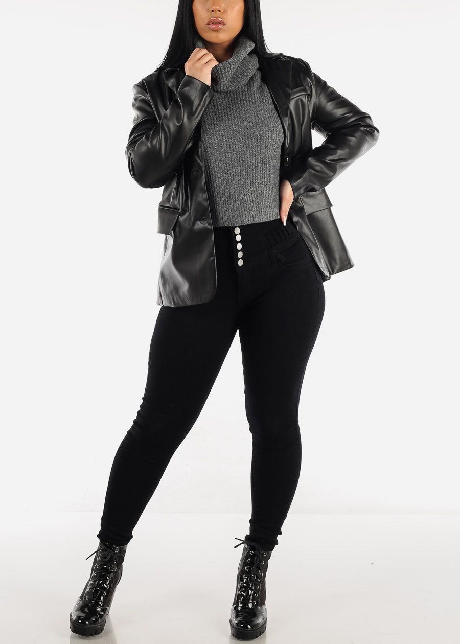 Super High Waisted Black Butt Lifting Skinny Jeans sold by Moda product image thumbnail 2