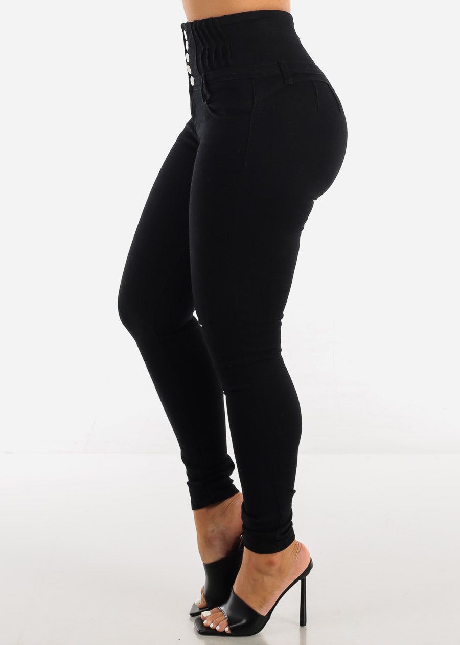 Super High Waisted Black Butt Lifting Skinny Jeans sold by Moda product image thumbnail 4