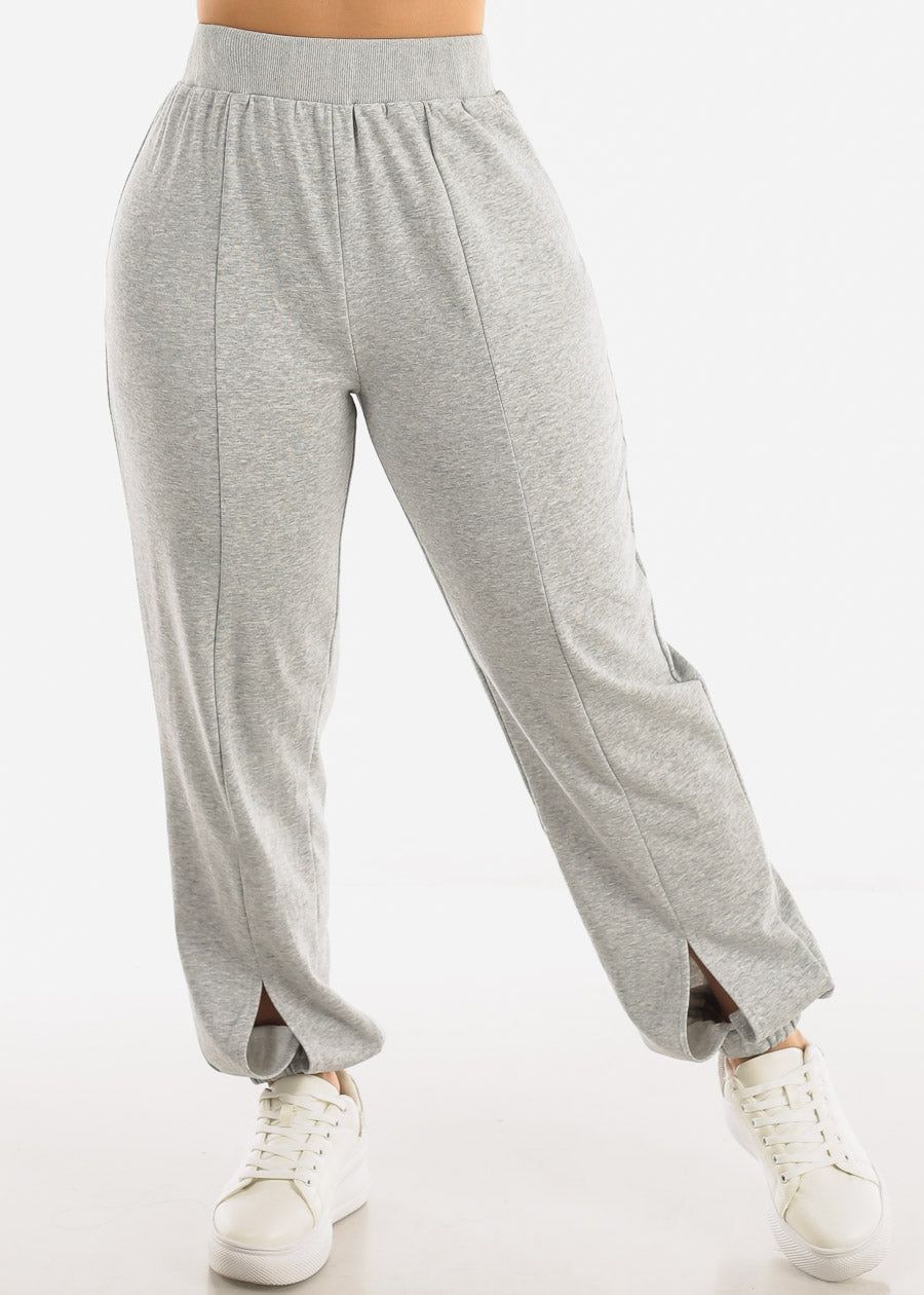 Long Sleeve Sweatshirt & High Waist Jogger Pants Grey (2 PCE SET) sold by Moda product image thumbnail 5