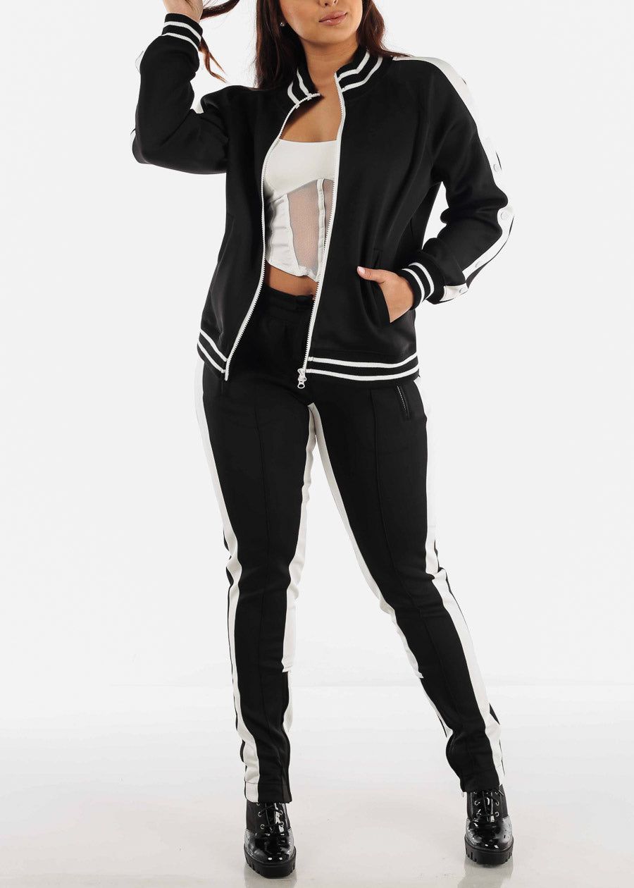 Black and White Tracksuit (2 PCE SET) sold by Moda