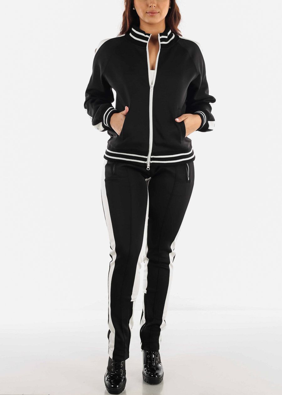 Black and White Tracksuit (2 PCE SET) sold by Moda product image thumbnail 2